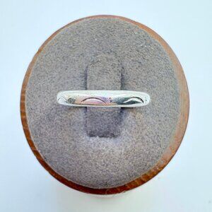 VTG Solid Sterling Silver 925 Curved Etched Rounded Band Ring Size 6.25